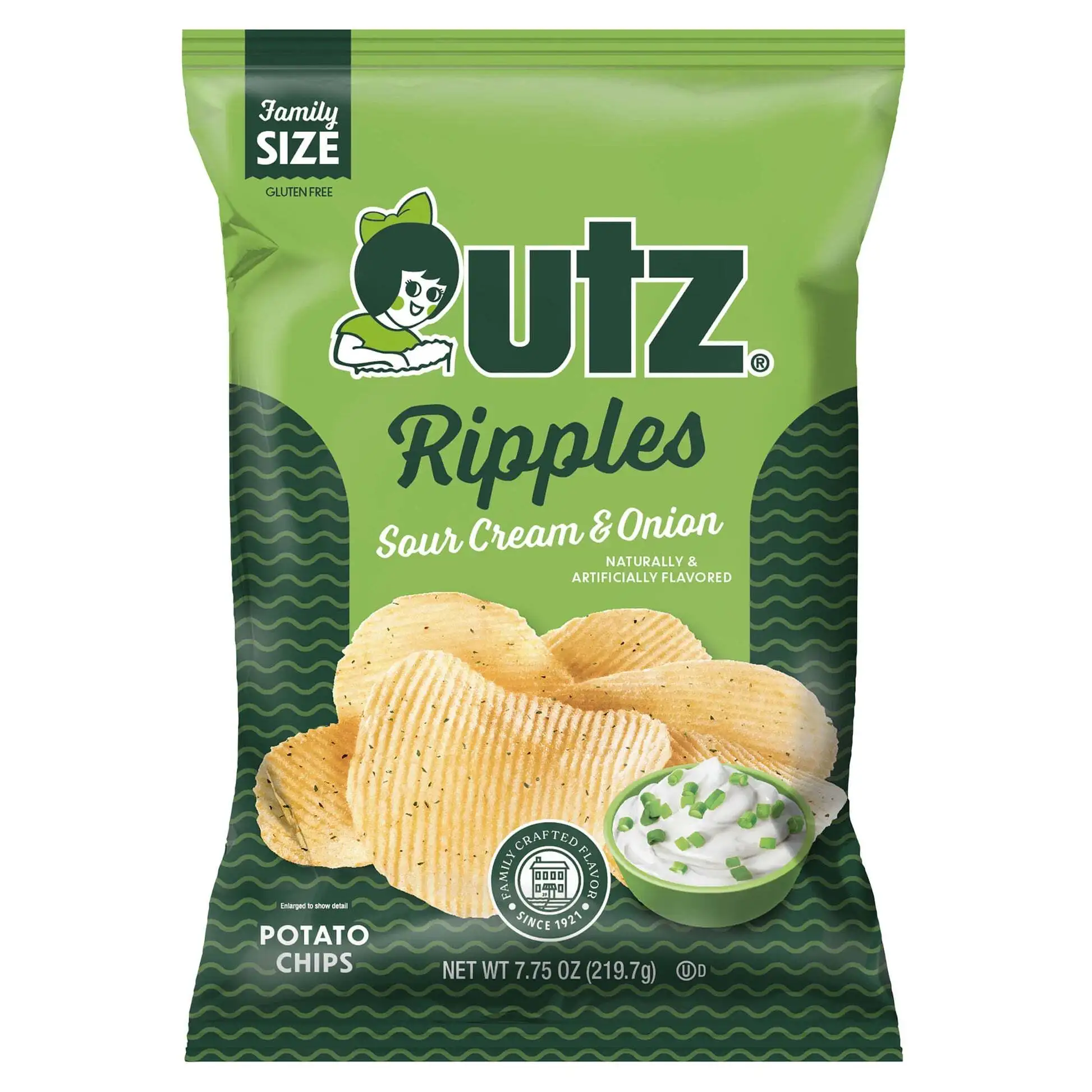 Utz Sour Cream & Onion Ripple Potato Chips